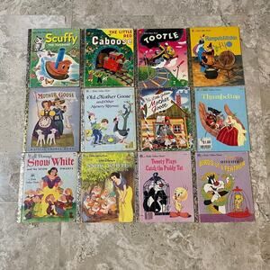 A Little Golden Book Collection Mixed Lot of 12 Books Mother Goose Thumbelina